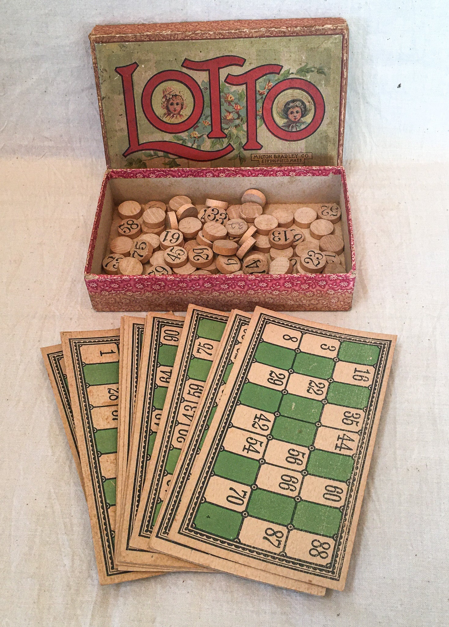 Victorian Parlor Game, “Lotto” Milton Bradley Co