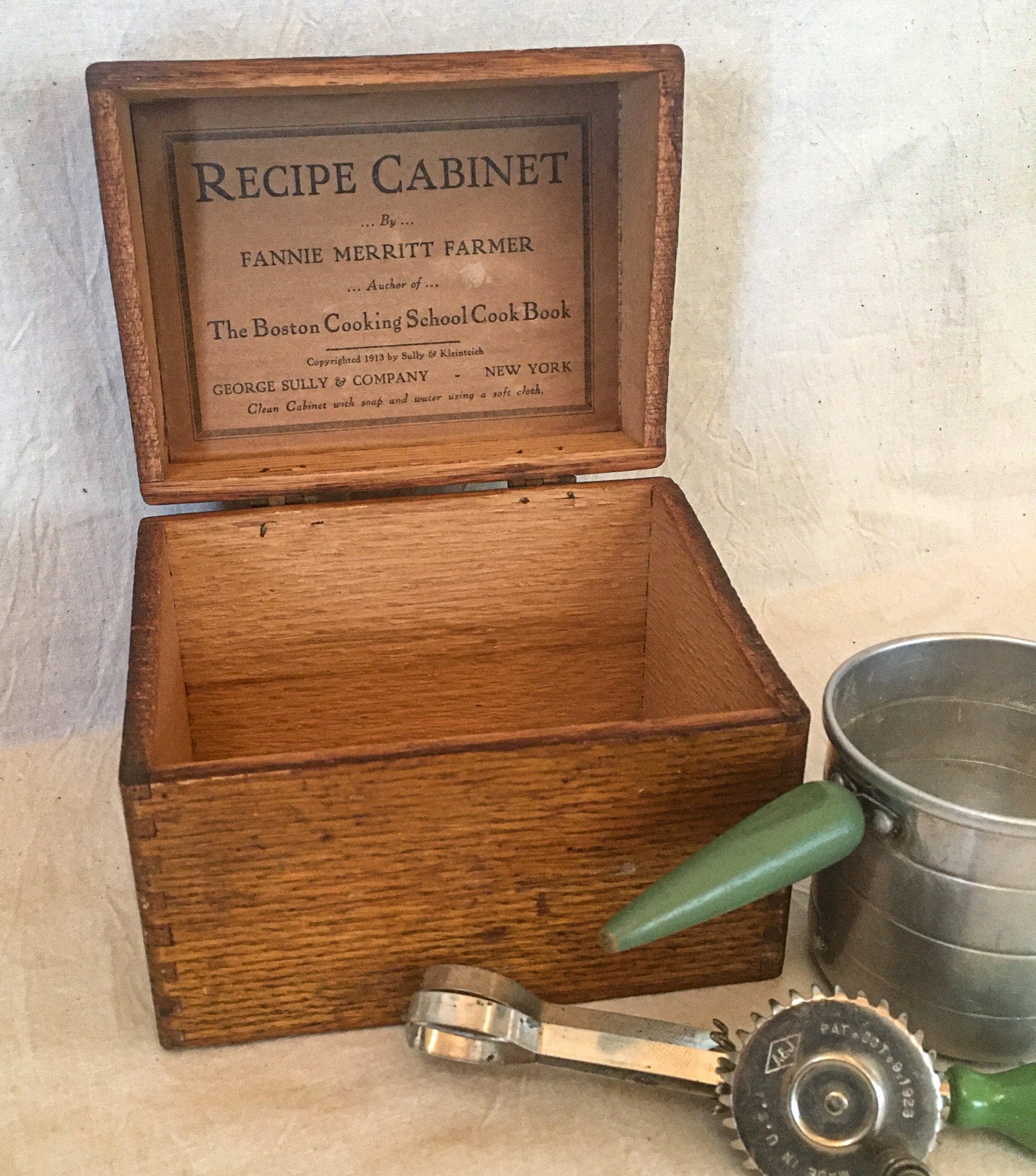1910’s Fannie Merritt Farmer Recipe Cabinet