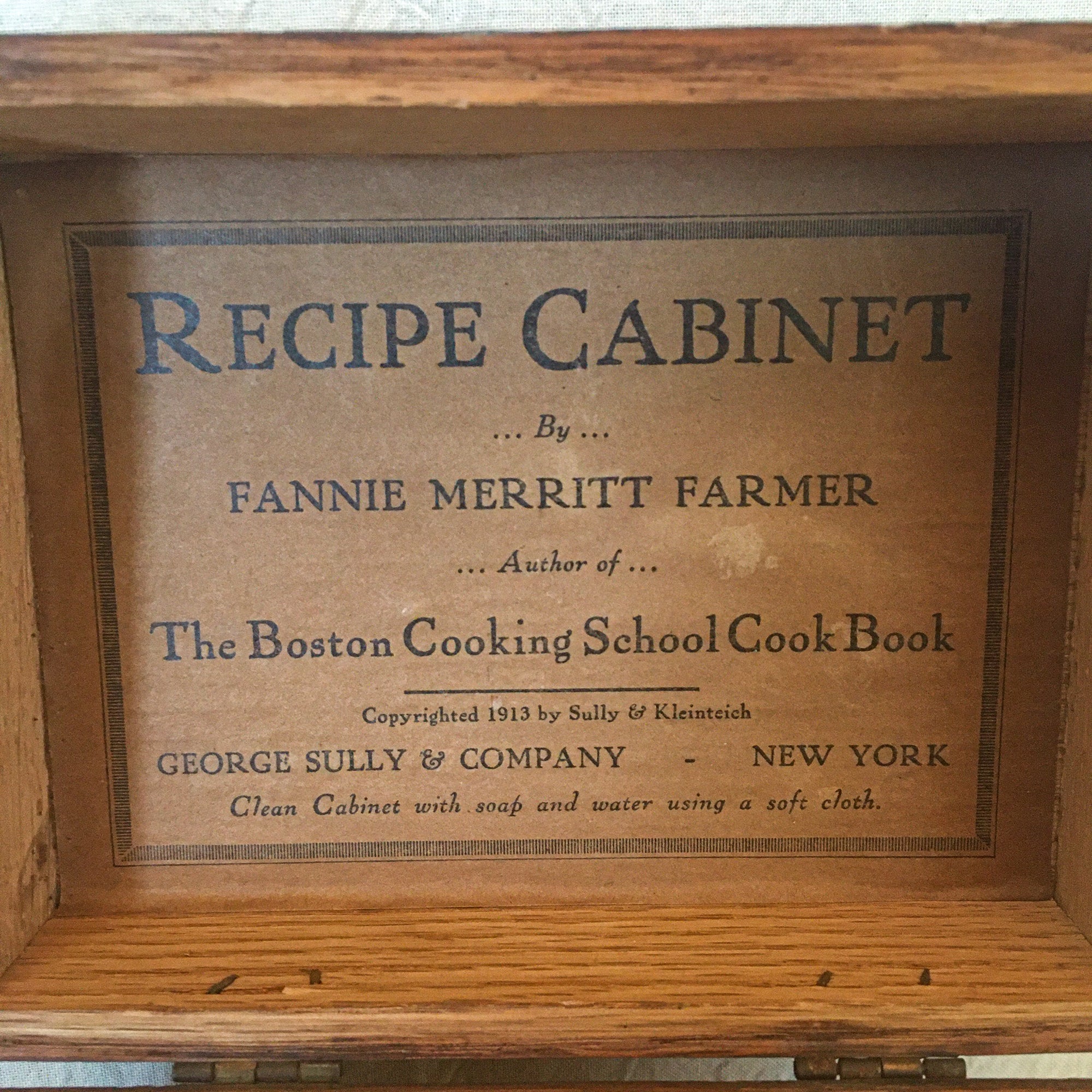 1910’s Fannie Merritt Farmer Recipe Cabinet