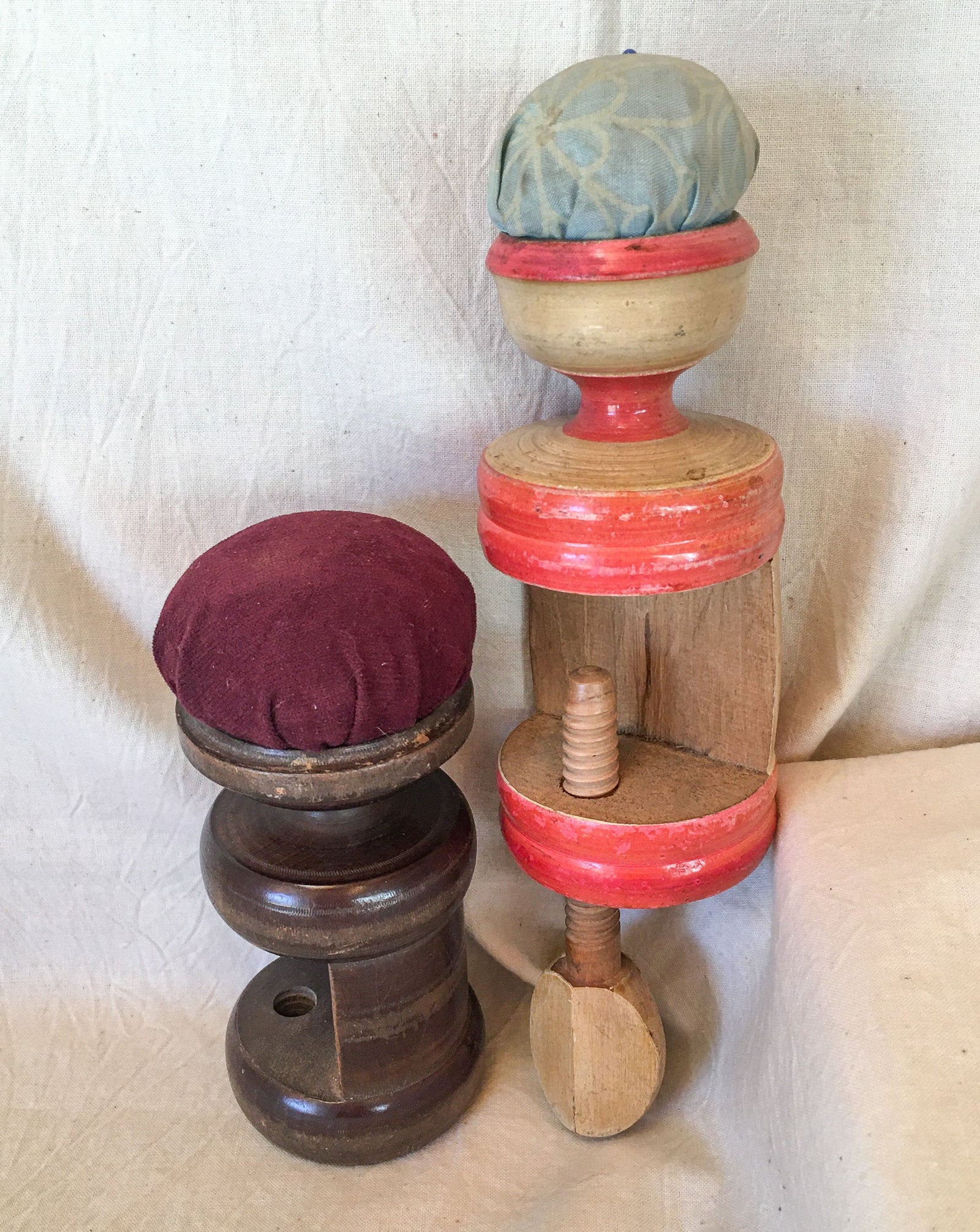 Antique Wooden Sewing Clamps, Set of 2