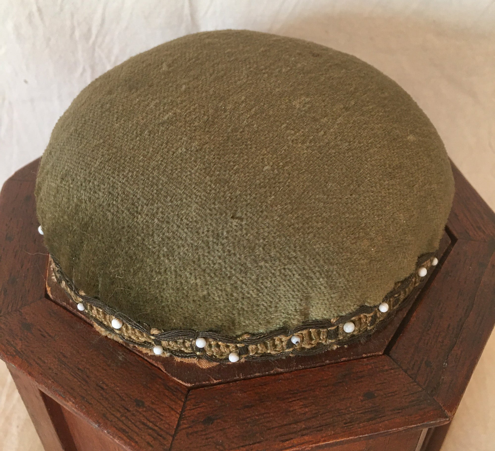 1883 Sewing Box with Velvet Pin Cushion
