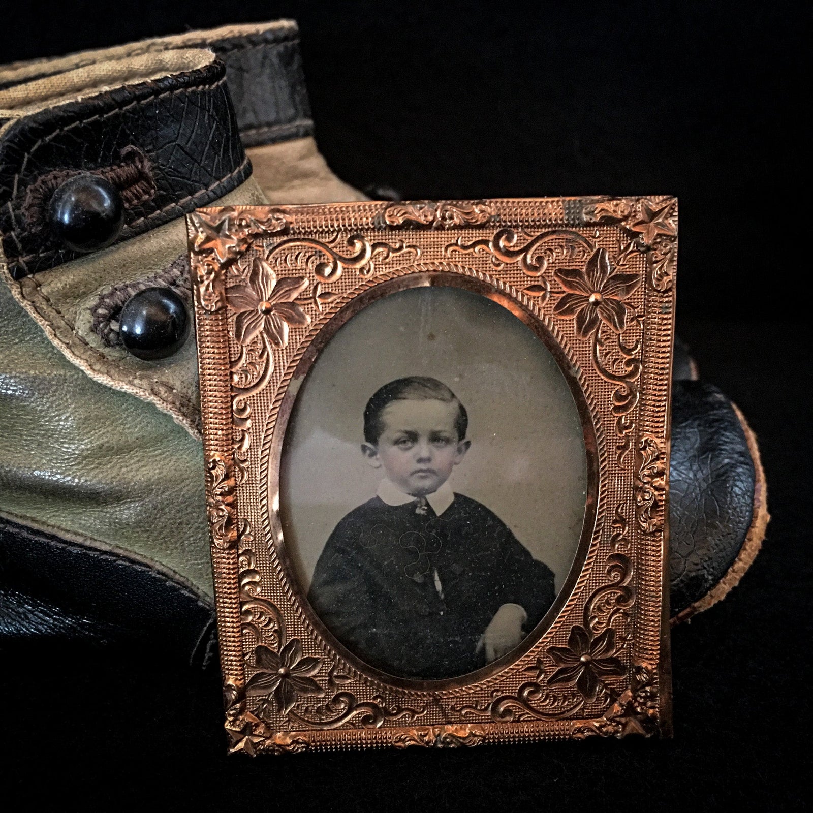 1800’s Tin Type Photo of Little Boy