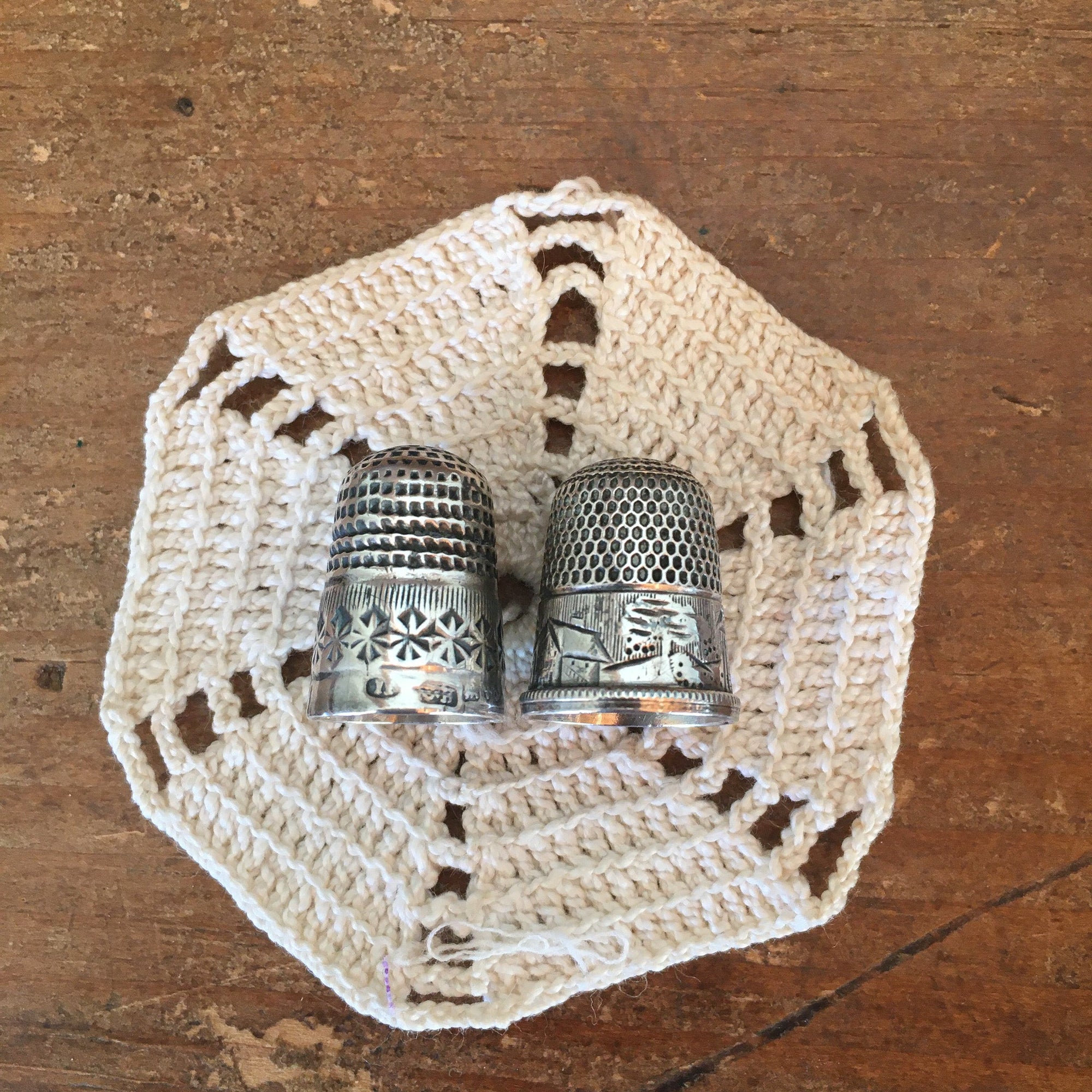 Sterling Silver Thimbles, Set of 2