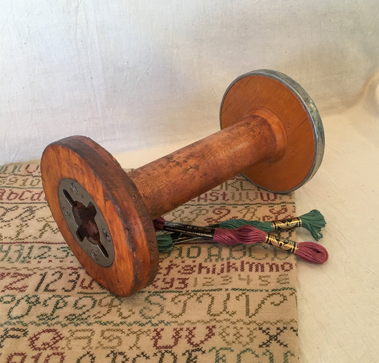 Large Wooden Spool, 7.5" Long