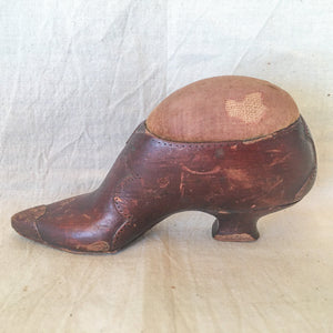 19th Century Wooden Shoe Pin Cushion