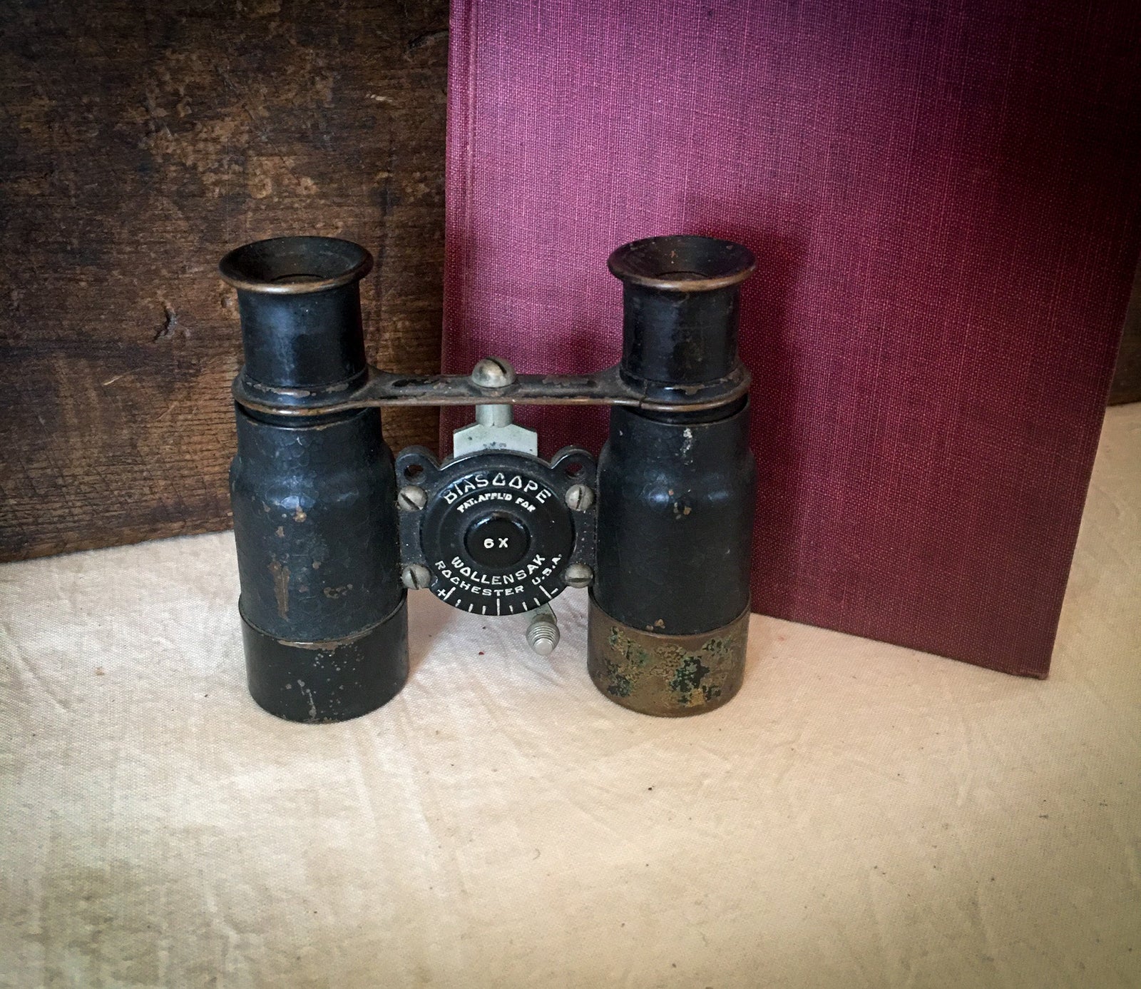 1920’s Biascope 6X Binoculars, Wollensak Optical Company, Rochester NY