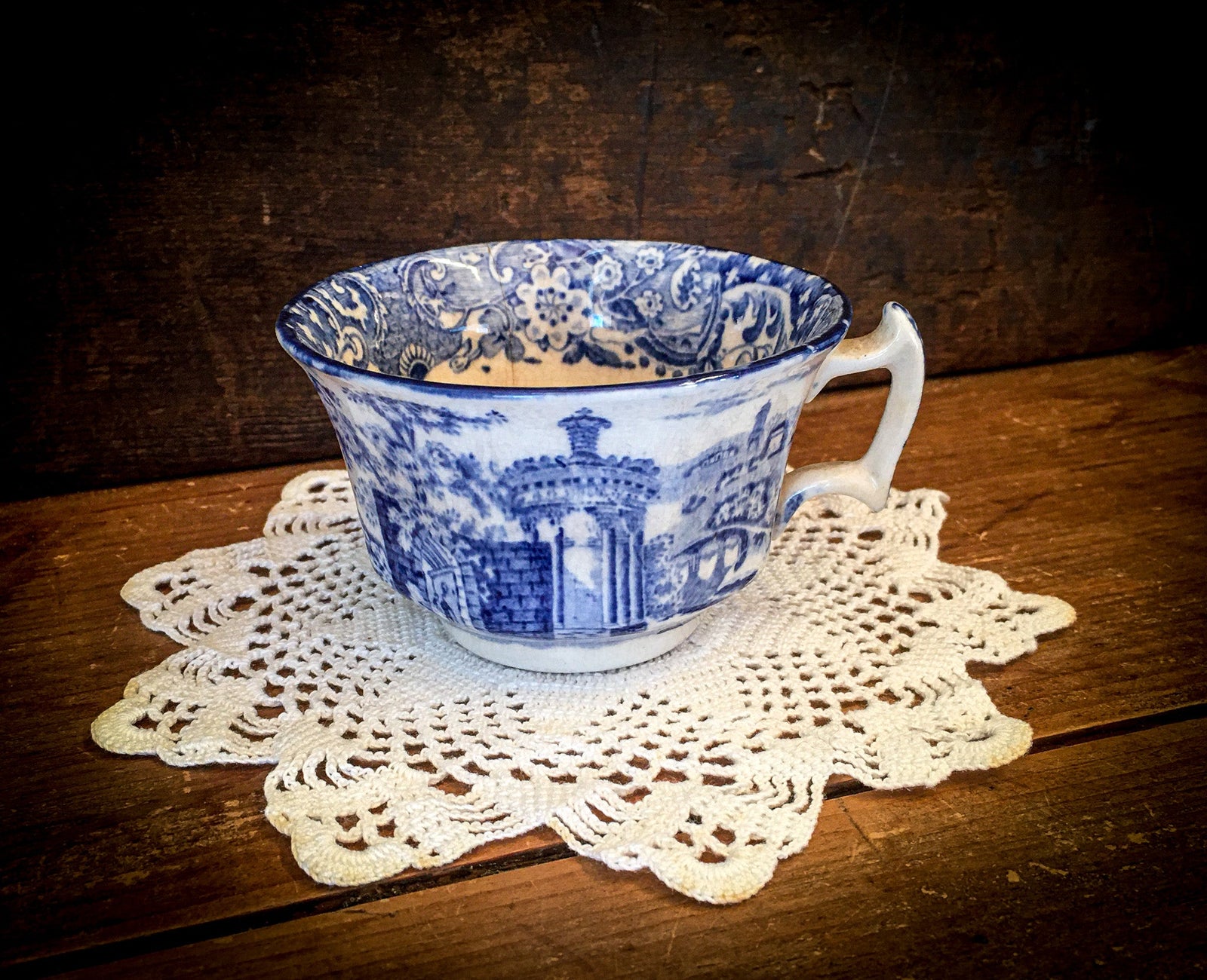 Transferware Teacup, Made in England