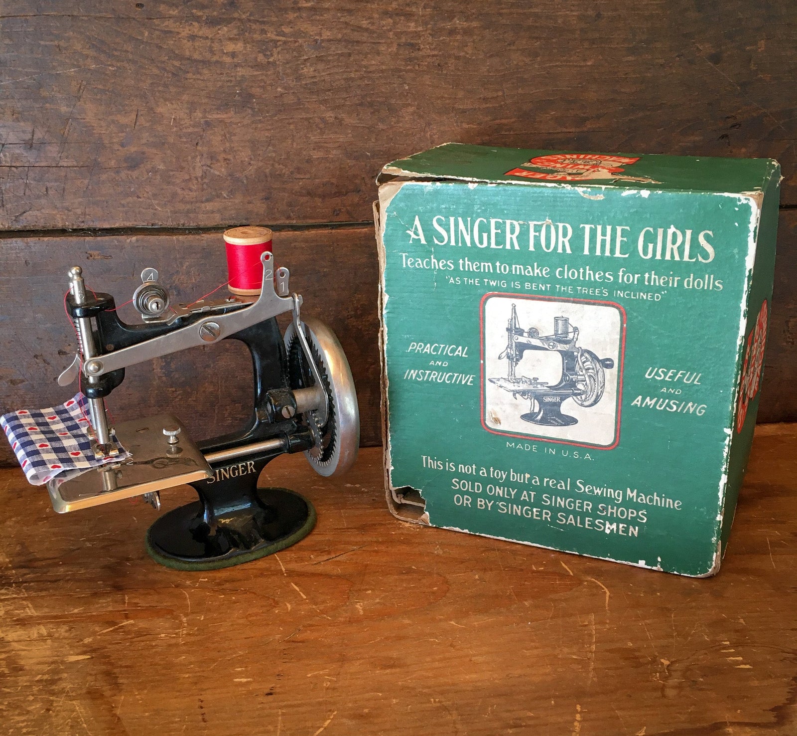 1920’s – 1930’s Singer Toy Sewing Machine with Original Box