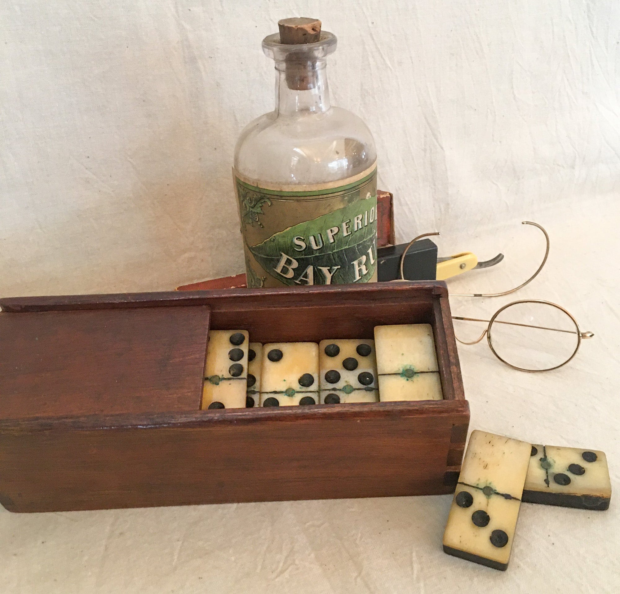 1800’s Domino Set with Dovetailed Wooden Box
