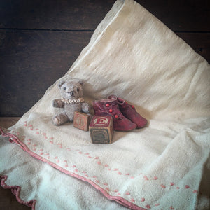 1800’s Homespun Woolen Blanket, Fabric