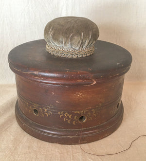 19th Century Spool Box with Pin Cushion