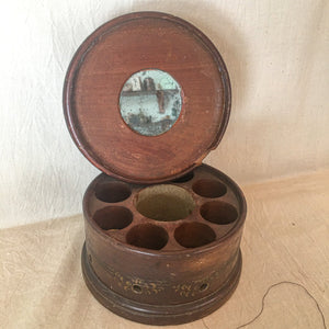 19th Century Spool Box with Pin Cushion