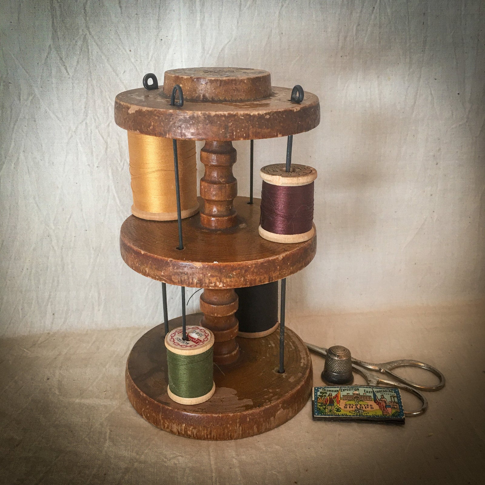 Vintage Wooden Spool Holder