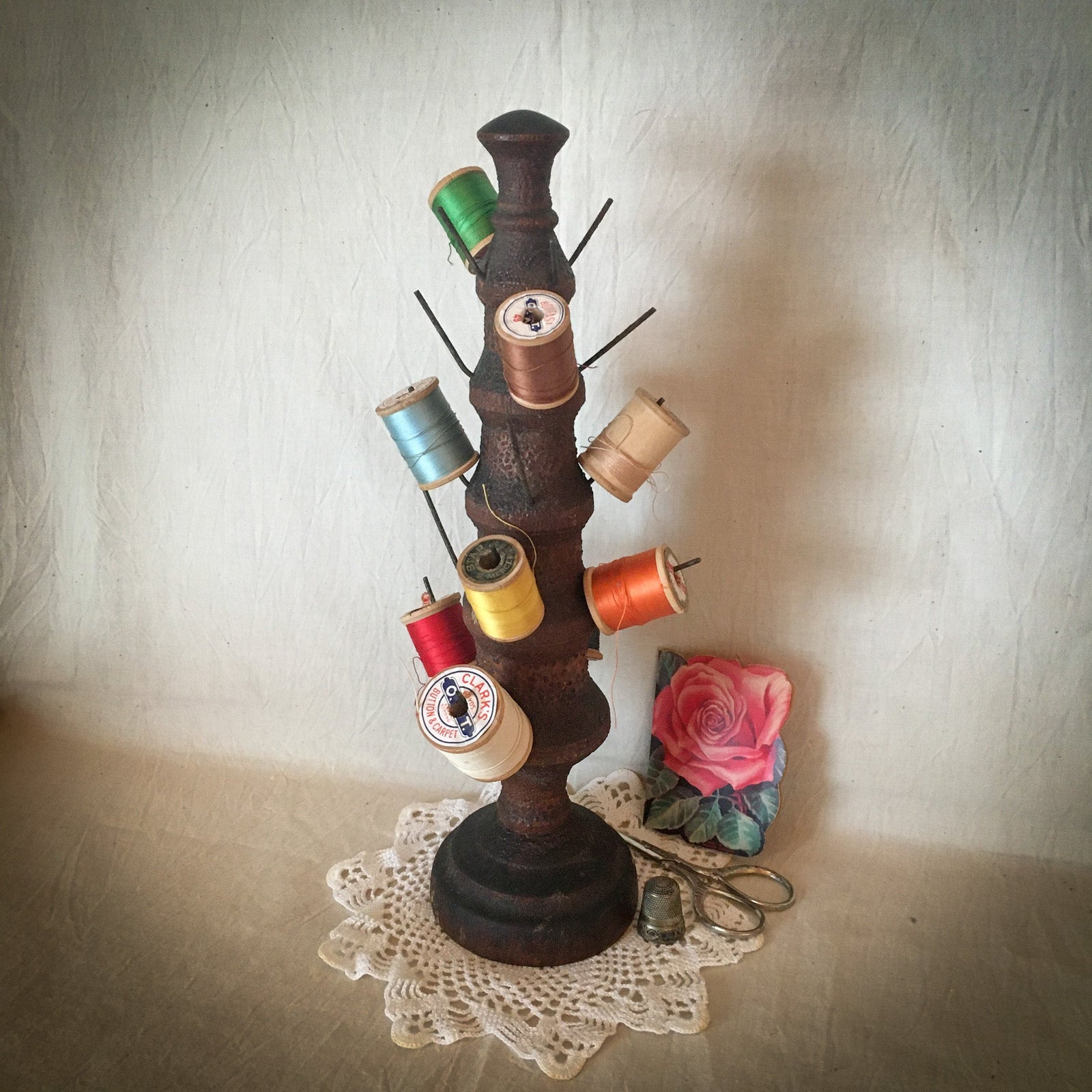 Folk Art Spool Holder, Spool Tree