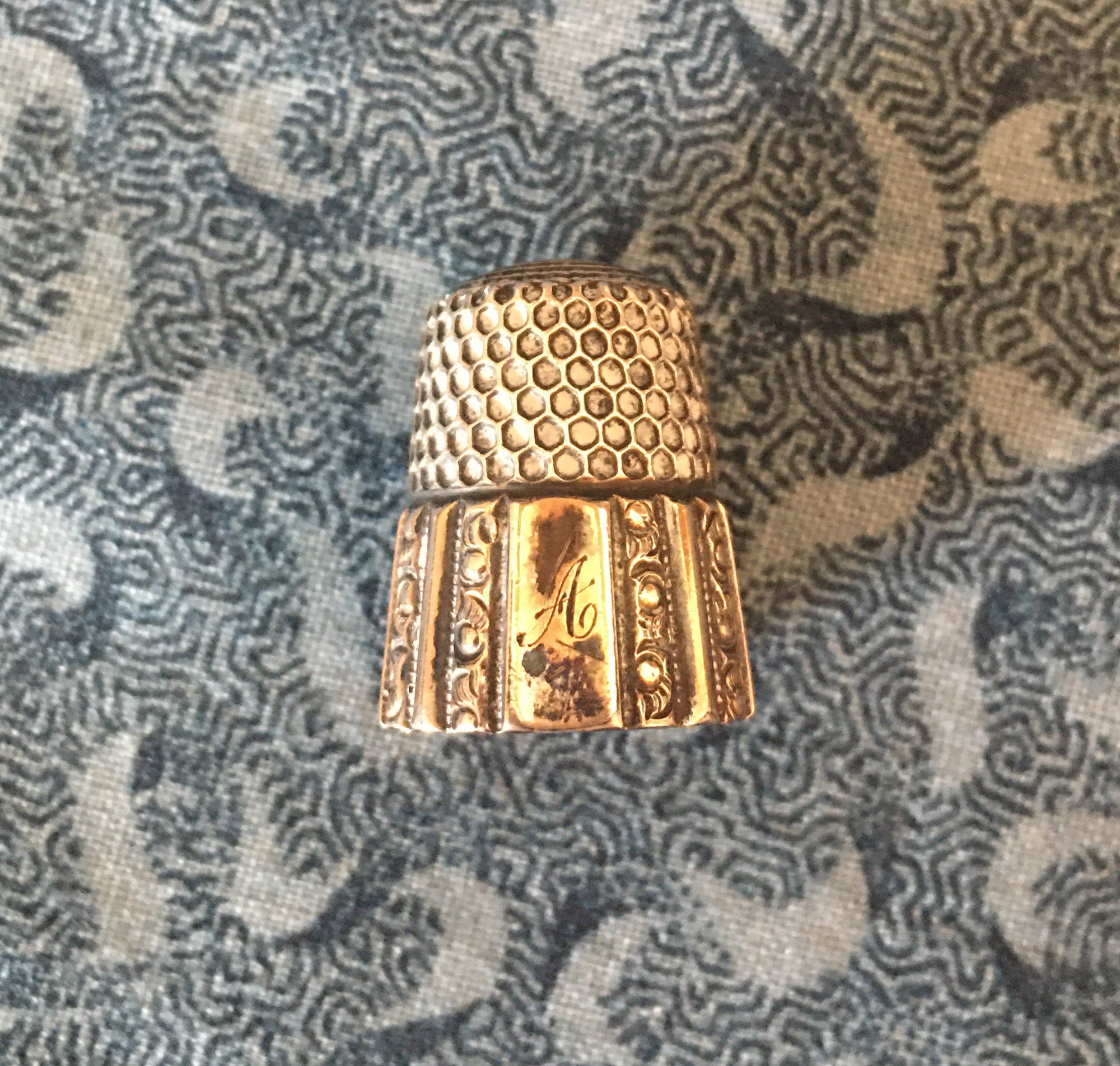Vintage Hand Made Butterfly Pin Cushion with Sterling Silver, Gold Wash Thimble