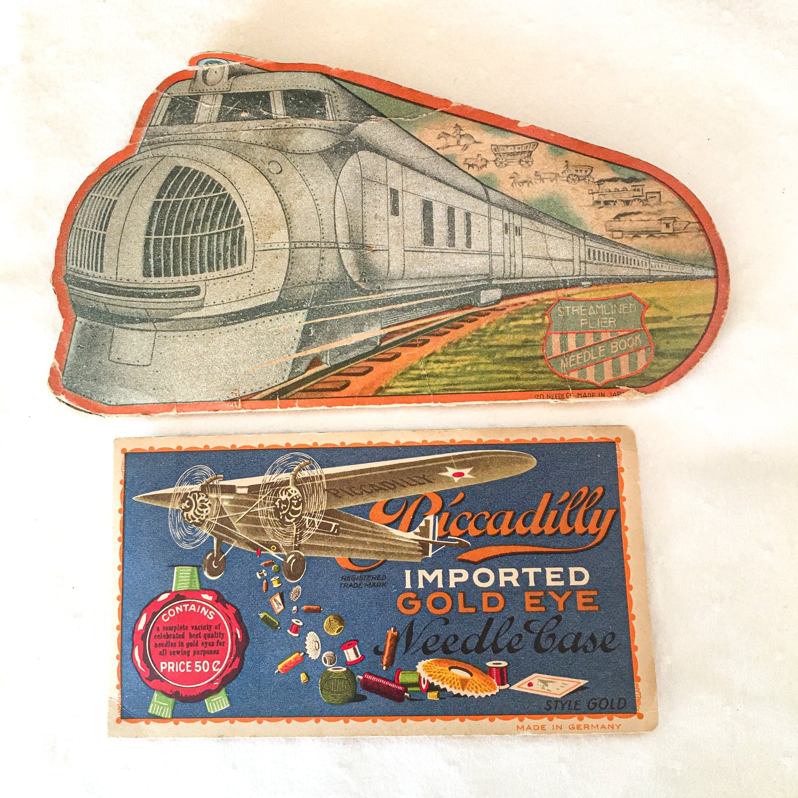 Pair of Needle Cases, Transporation Related