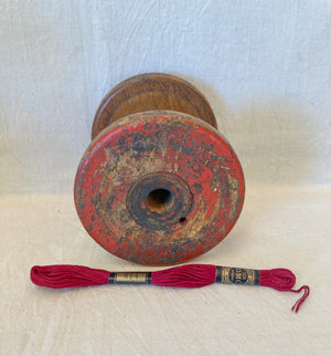 Wooden Spool, Red Paint 4” Long