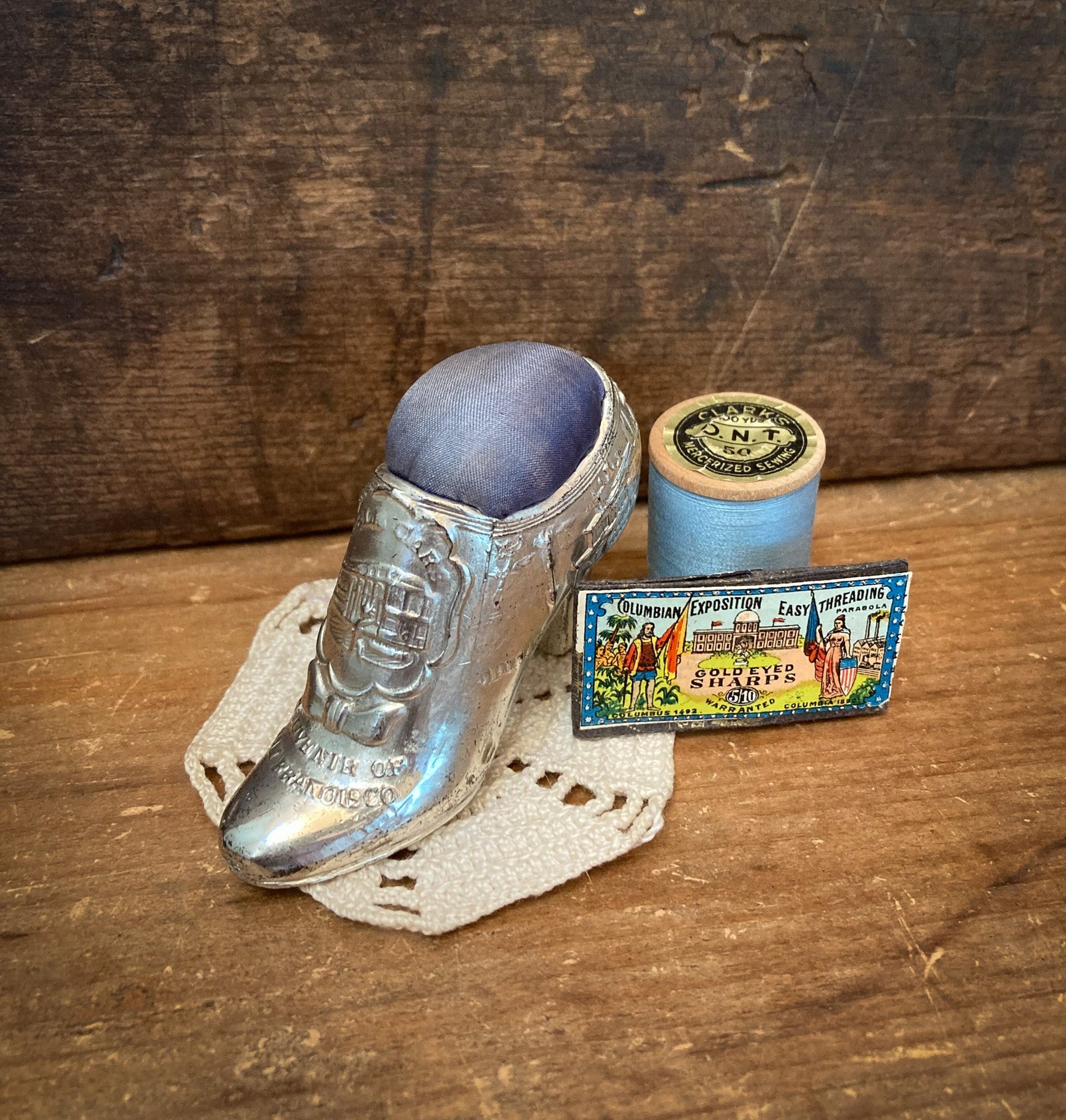 Mid Century Shoe Pin Cushion, Souvenir of San Francisco