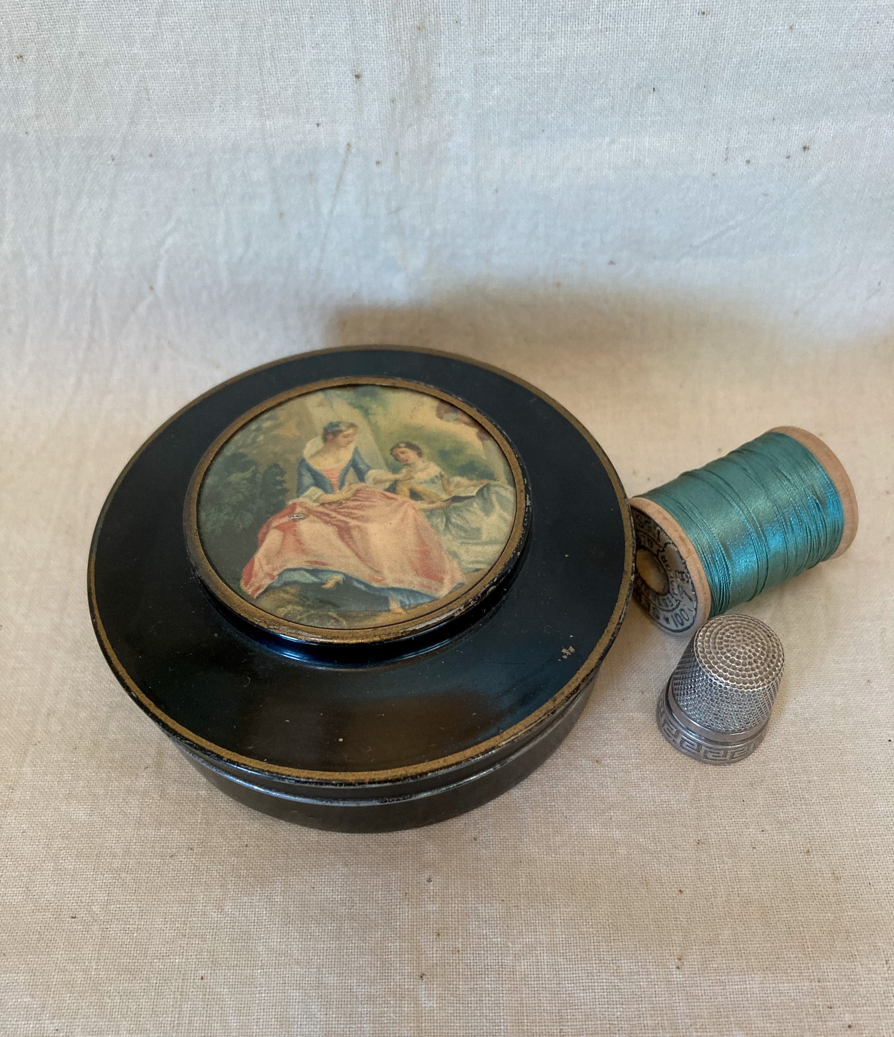 1920’s – 1930’s Powder Tin/Vanity Box with Buttons