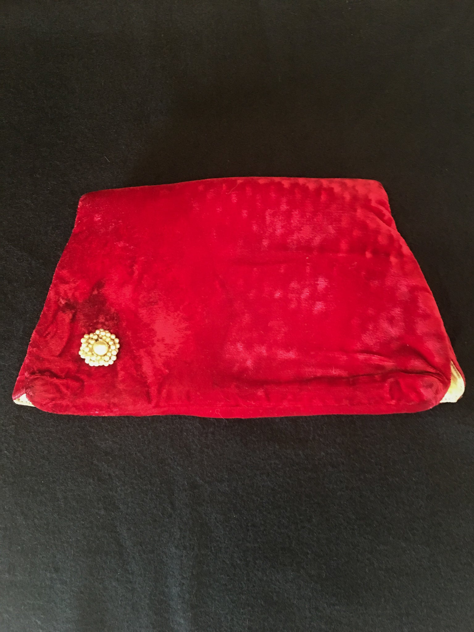 Fabulous 1950’S Red Velvet Clutch with Matching Compact