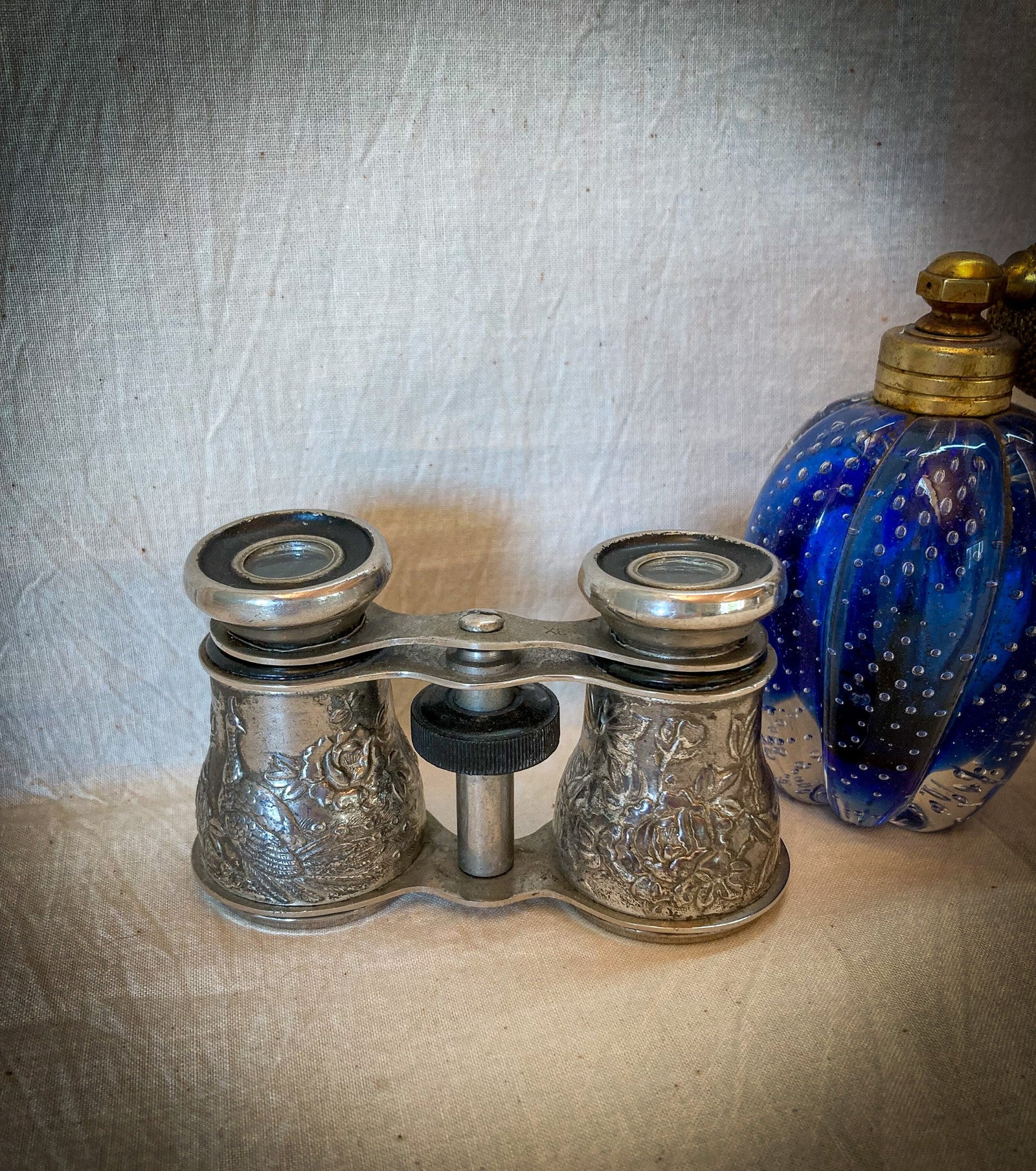 1940’s - 1950’s Embossed Metal Opera Glasses