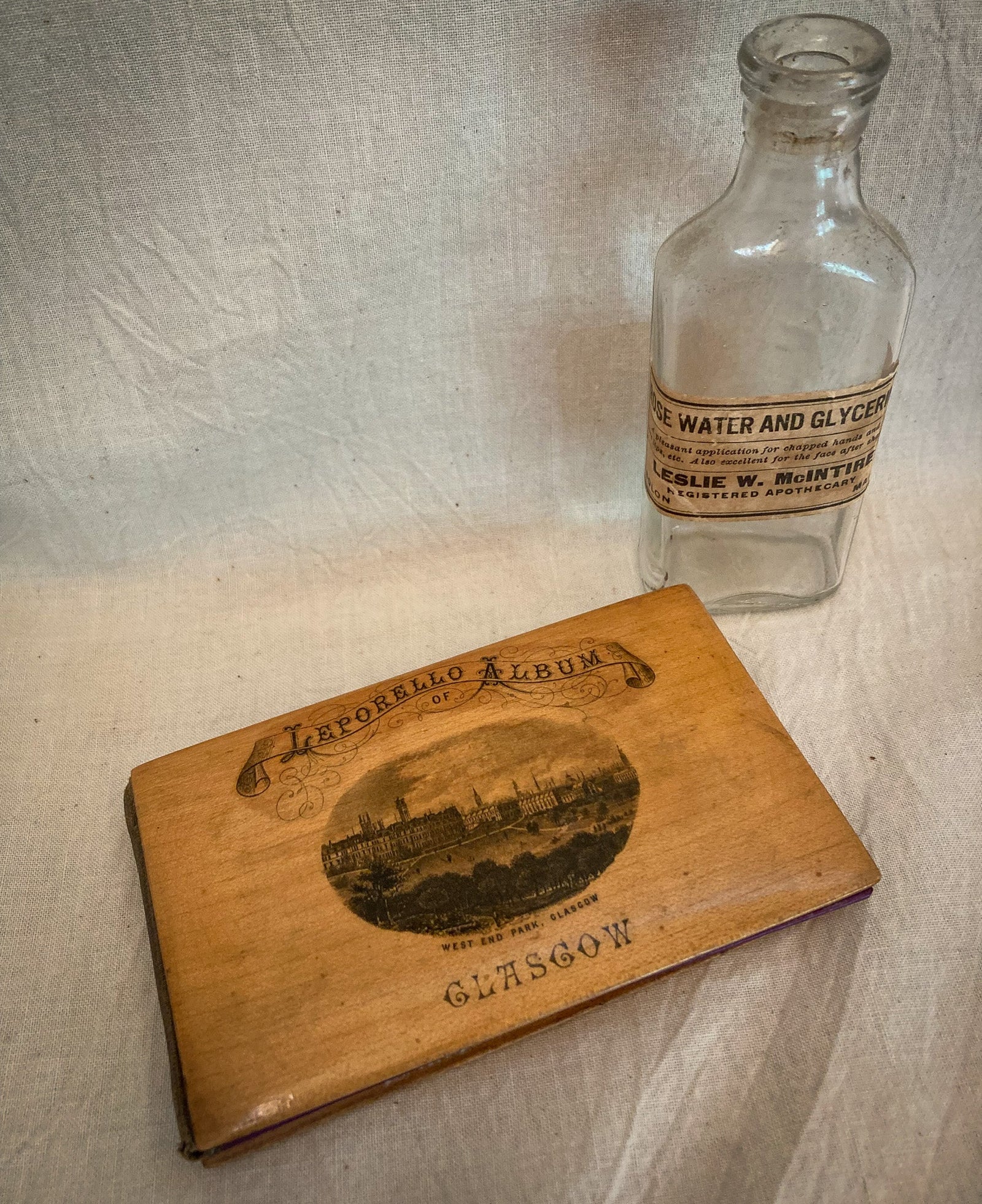 Late 1800’s Mauchline Ware Leporello Album of Glasgow