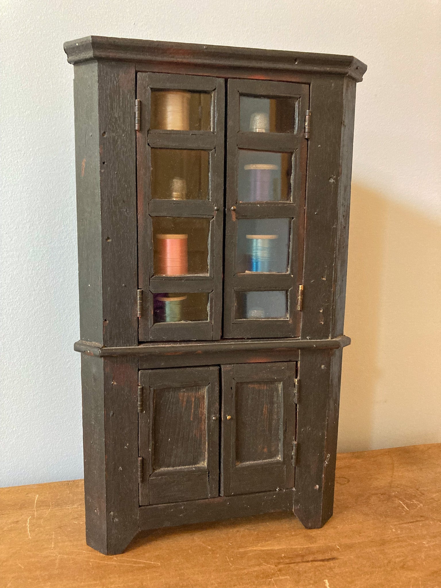1910’s – 1920’s Child’s Corner Cupboard, Folk Art, Hand Made