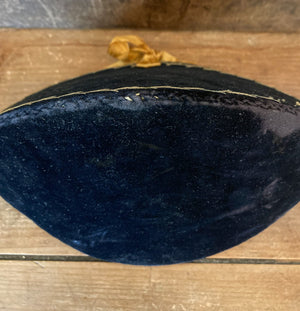 Victorian Velvet Sewing Wedge and Contents