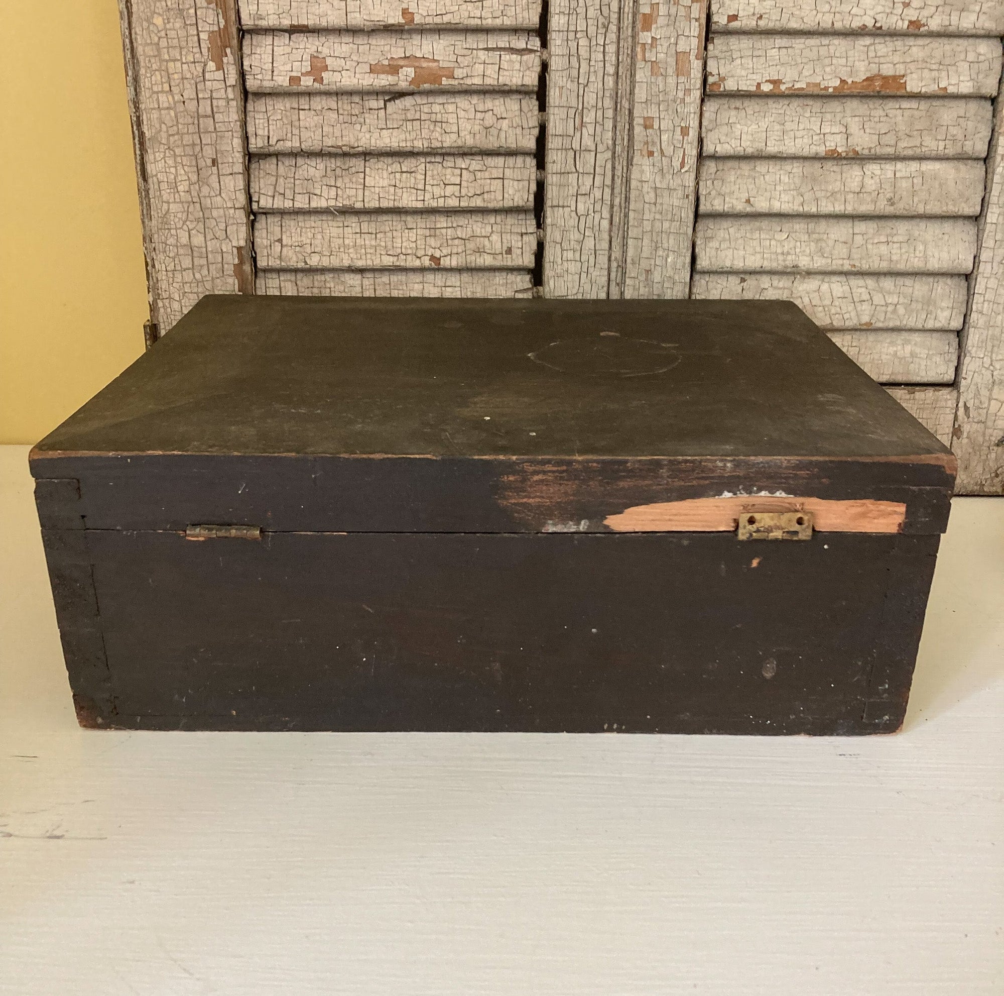 Antique Hand Made Dovetailed Sewing Box with Contents, Box needs repair
