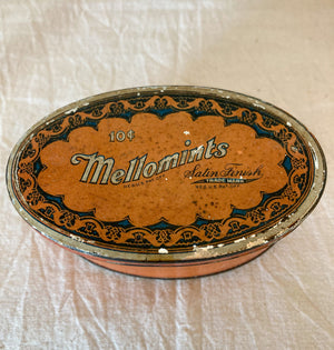 Set of 2 1920’s – 1930’s Tins:  Mellomints and Columbia Crystallized Canton Ginger