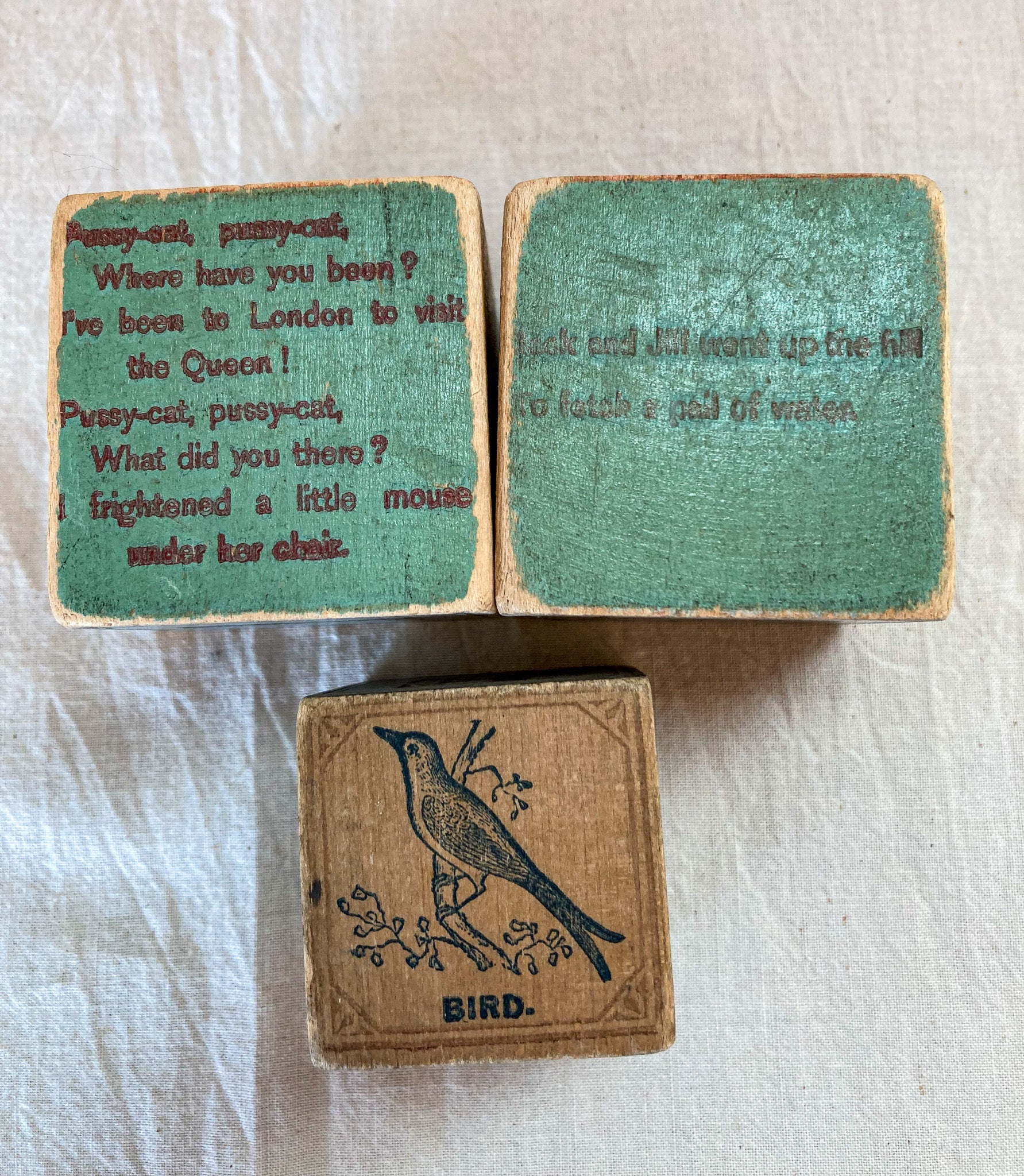 Set of 17 Antique Children’s Alphabet Blocks, Most with Colorful Lithographs!