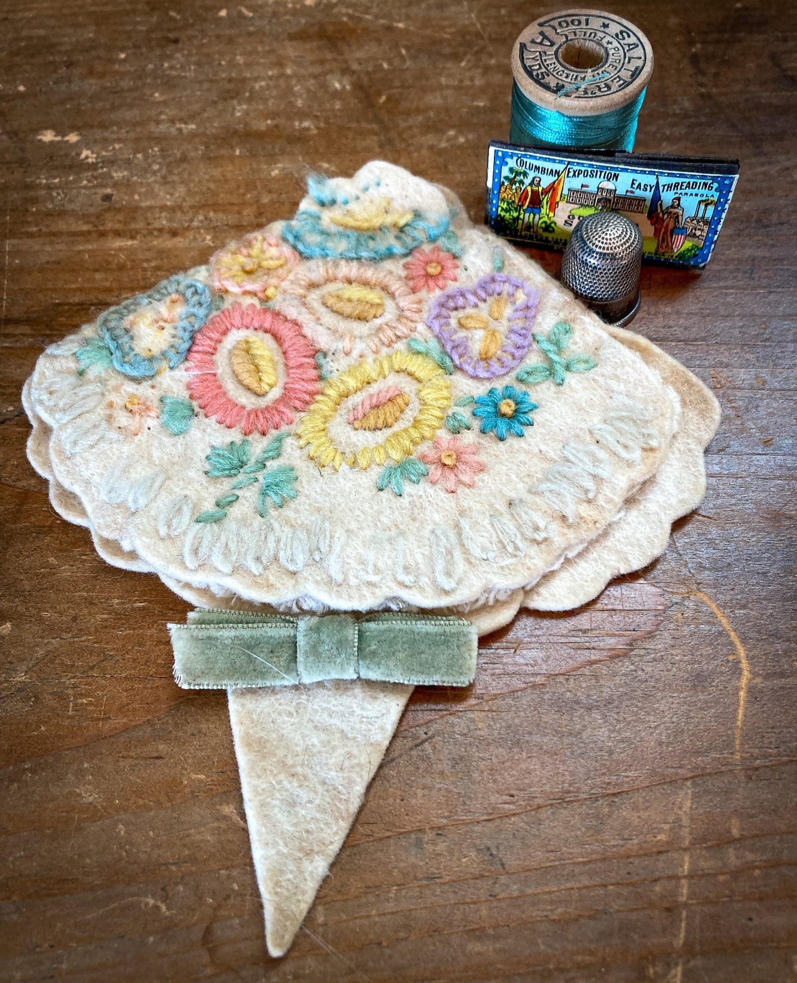 Vintage Handmade Woolen Pin Keep