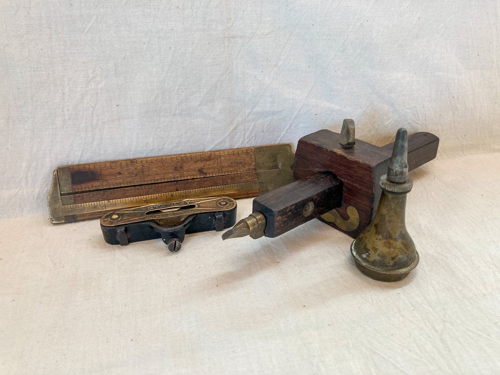 Set of 4 Antique Woodworking Tools, All Items Pre-1910