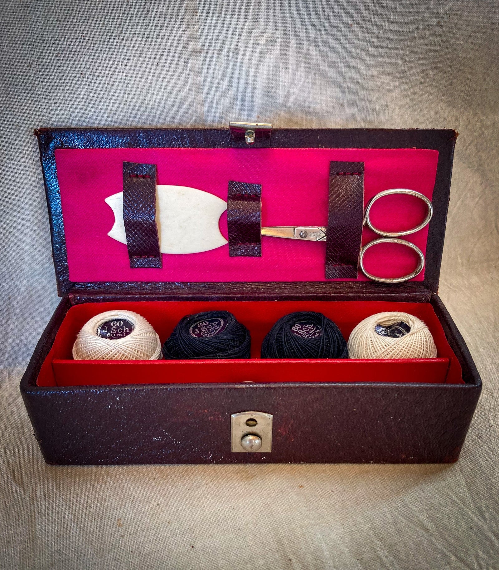 1940’s Sewing Kit in Leather Case