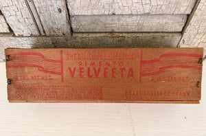 1940’s -1950’s Red Corner Shelf and Velveeta Cheese Box