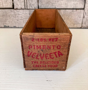 1940’s -1950’s Red Corner Shelf and Velveeta Cheese Box