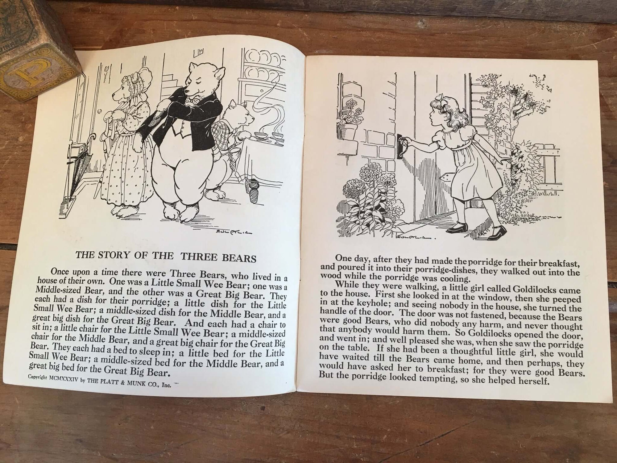 LeHay's Vintage Shop, 1934 “The Three Bears” Published by Platt & Munk Co Inc