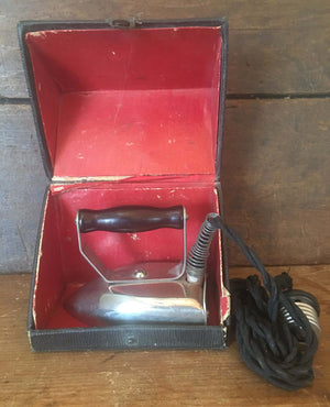 Early 1900’s Baby Betsy Ross Toy Electric Iron with Original Box and Cord