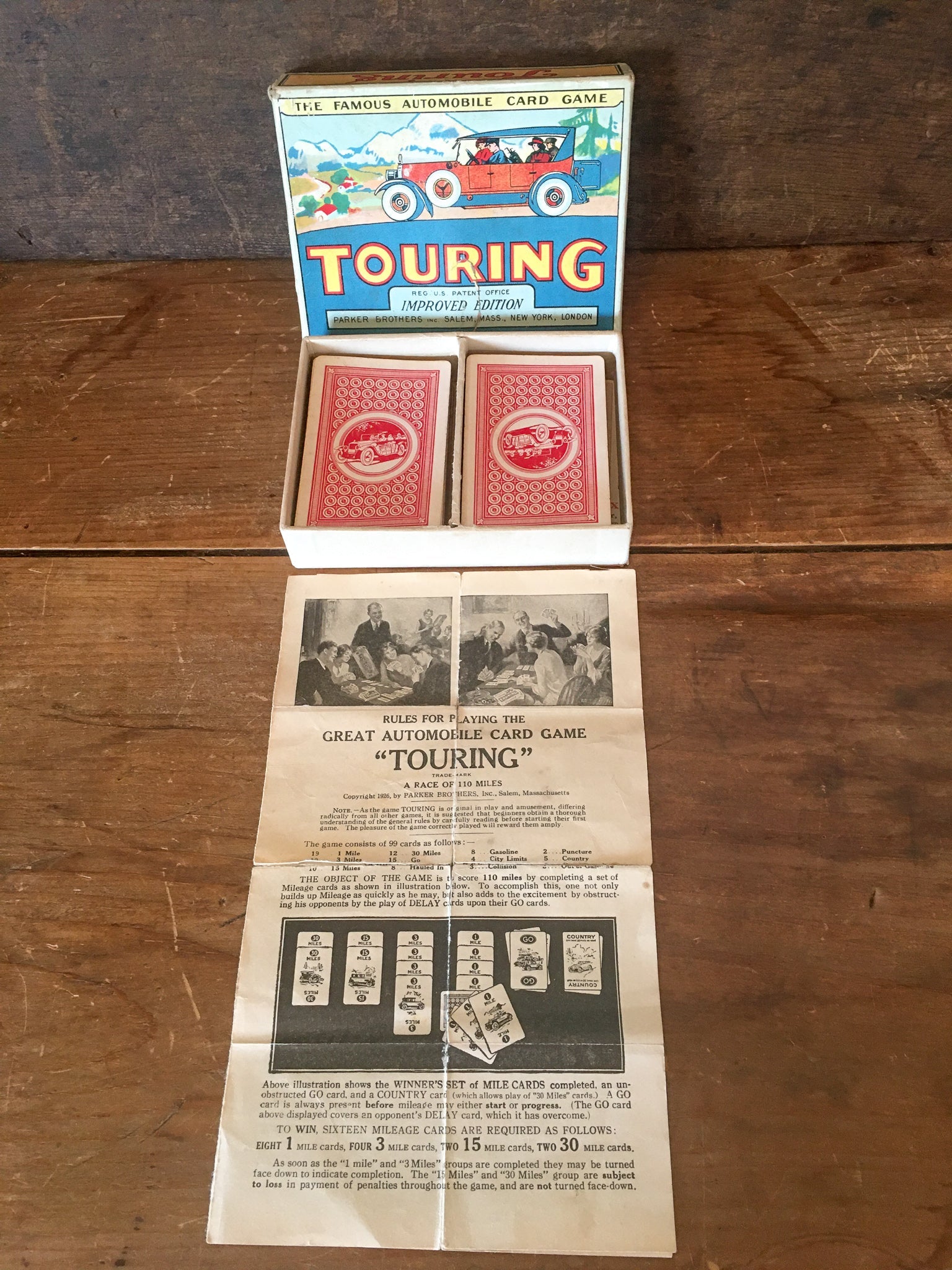 LeHay's Vintage, 1926 Parker Brothers Game “Touring, The Famous Automobile Card Game”