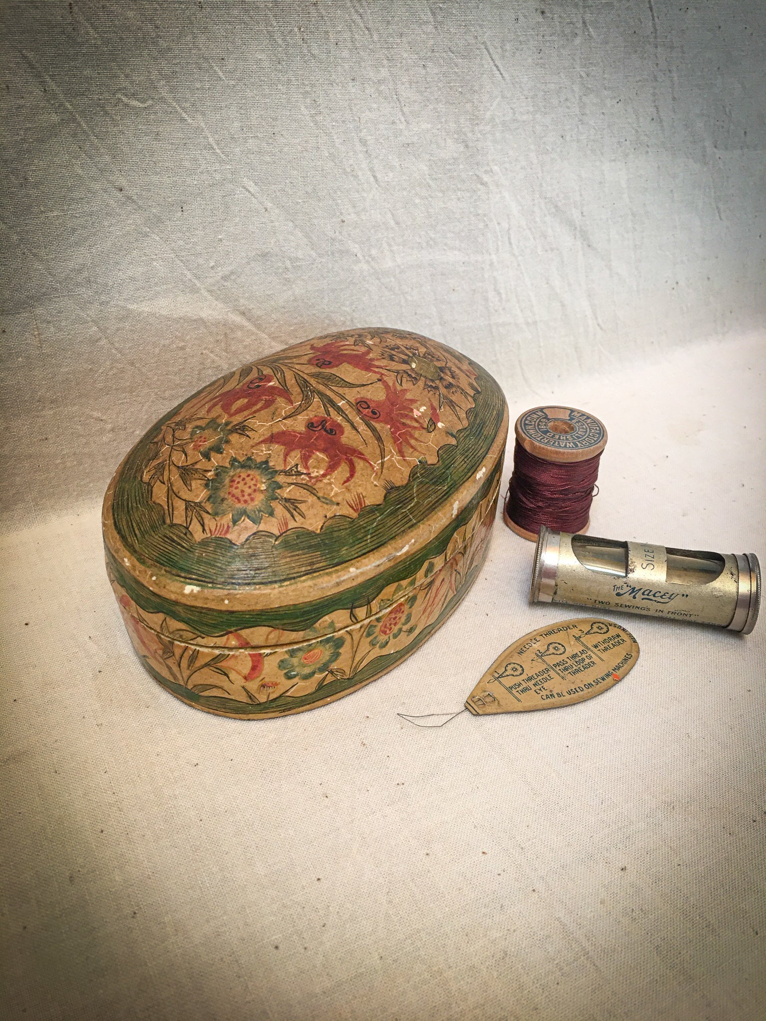 Vintage Paper Mache Trinket Box