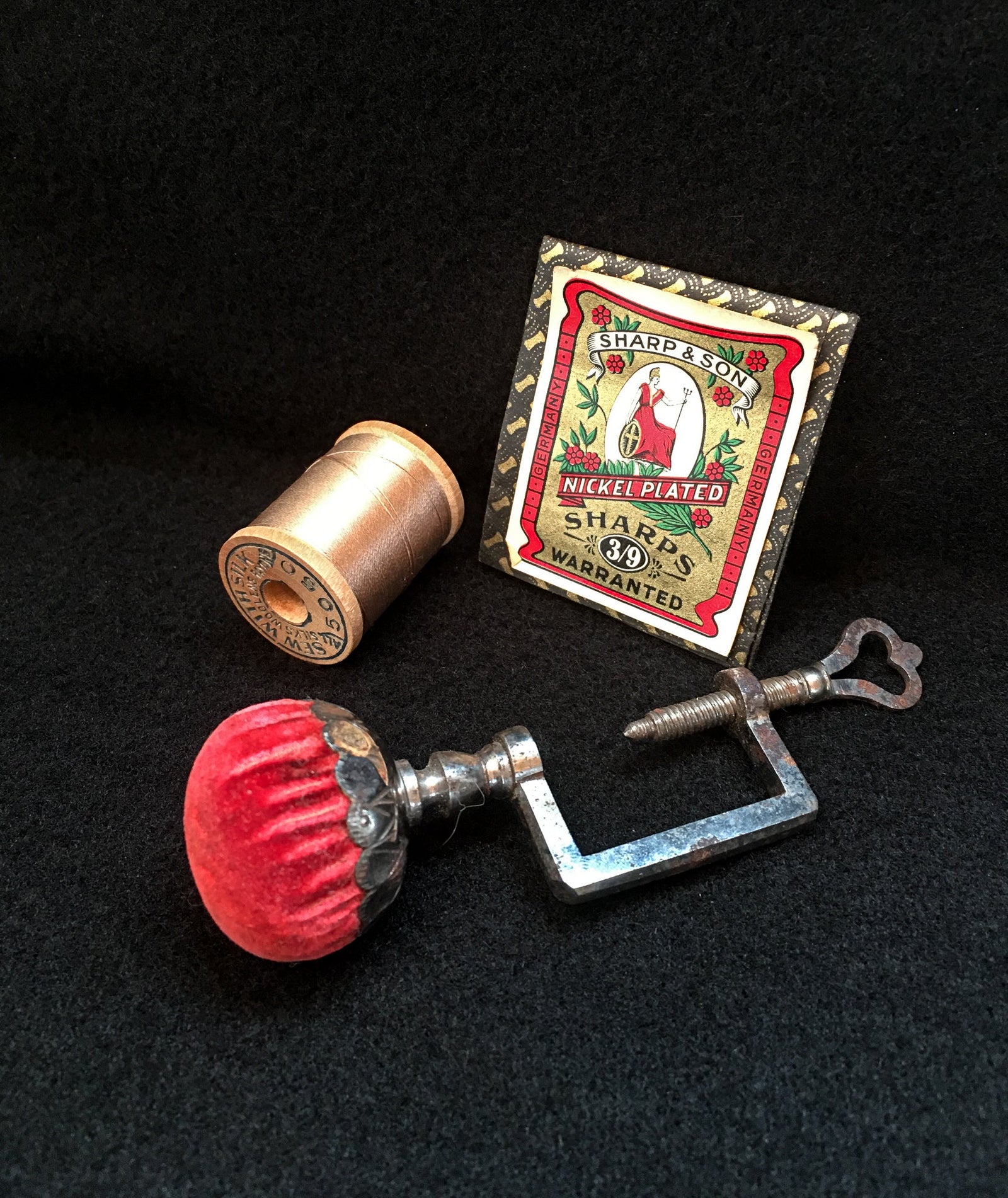 LeHay's Vintage Shop, 1910’s Pin Cushion with Clamp