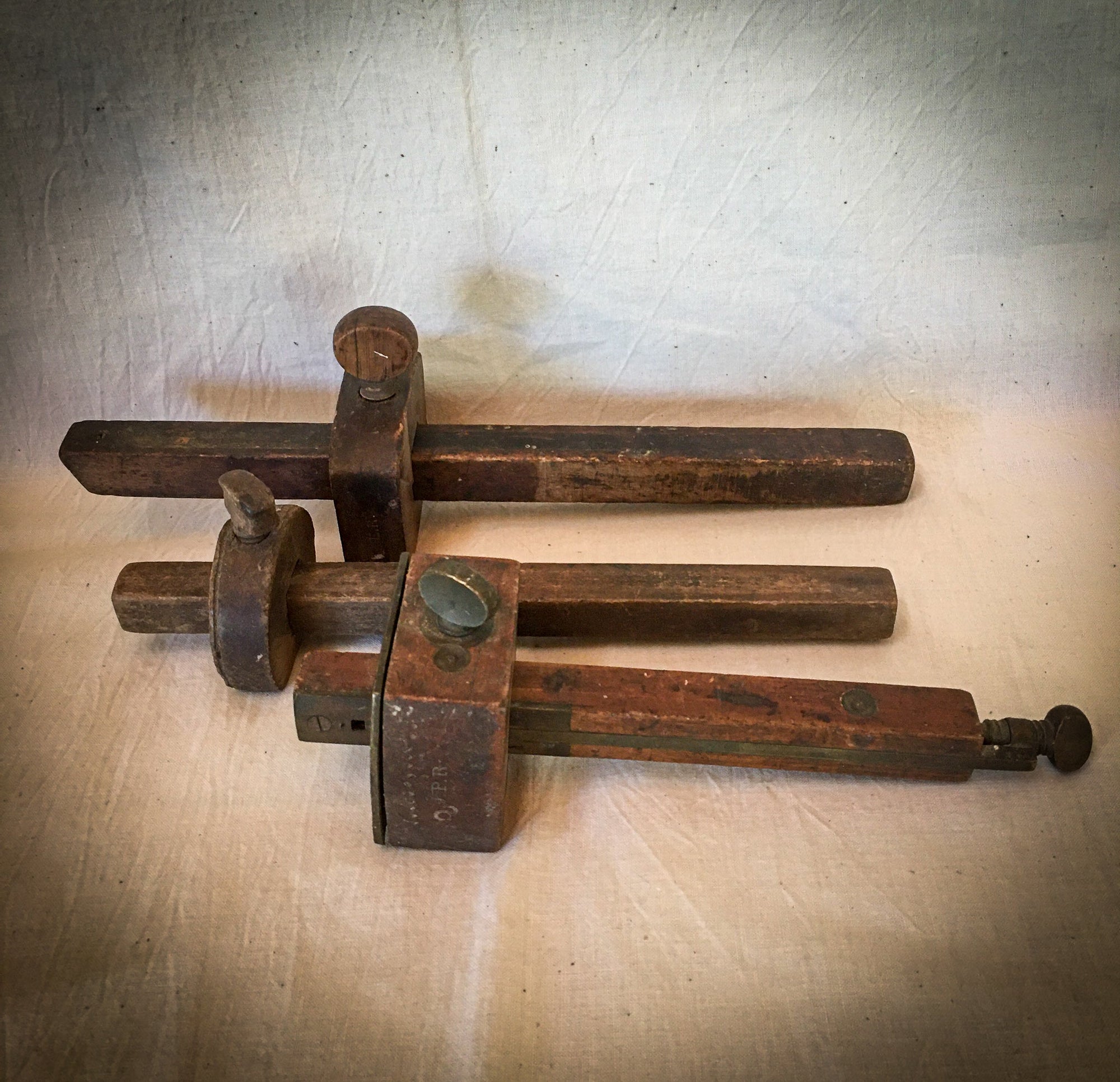 Antique Wooden Carpenter’s Scribes, Set of 3