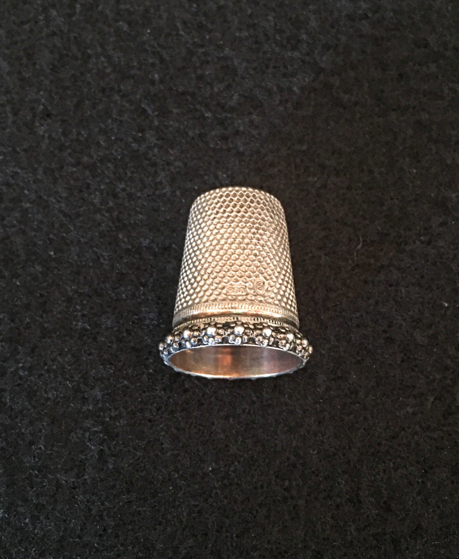 “800” Silver Thimble, Size 6