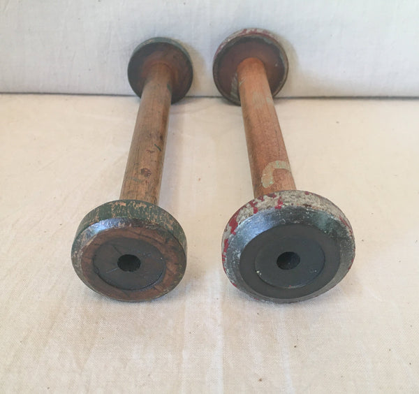 7in Spools Wooden Spools, Set of 2, 7 Inches, Christmas Colors! - Day Trip Treasures
