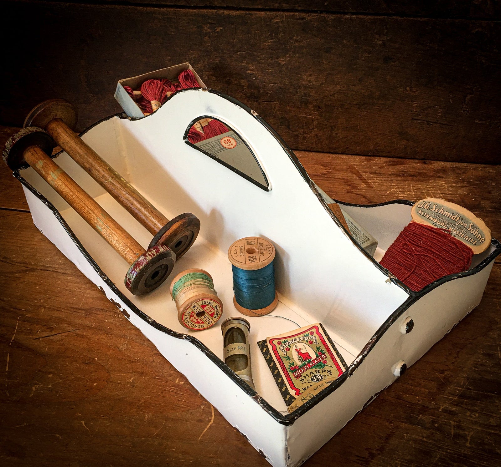 1940’s Enamelware Divided Tray/Caddy