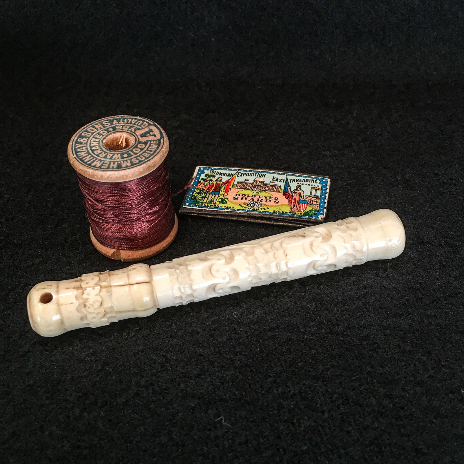 1800’s Carved Bone Needle Case