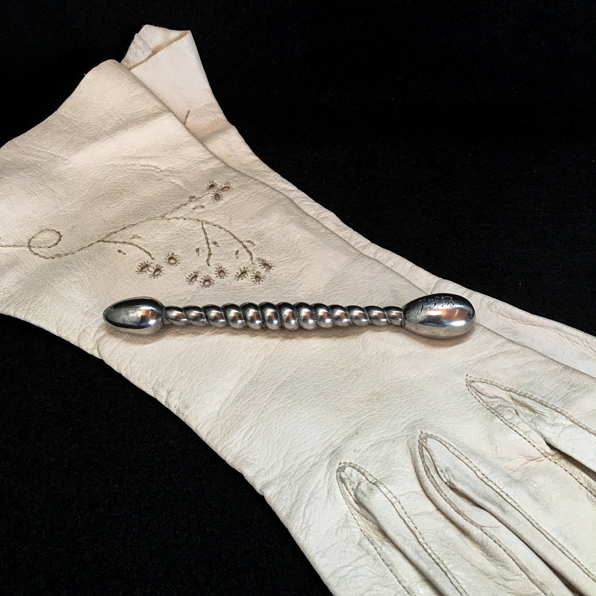 Sterling Silver Glove Darner, Engraved "J.P.B."