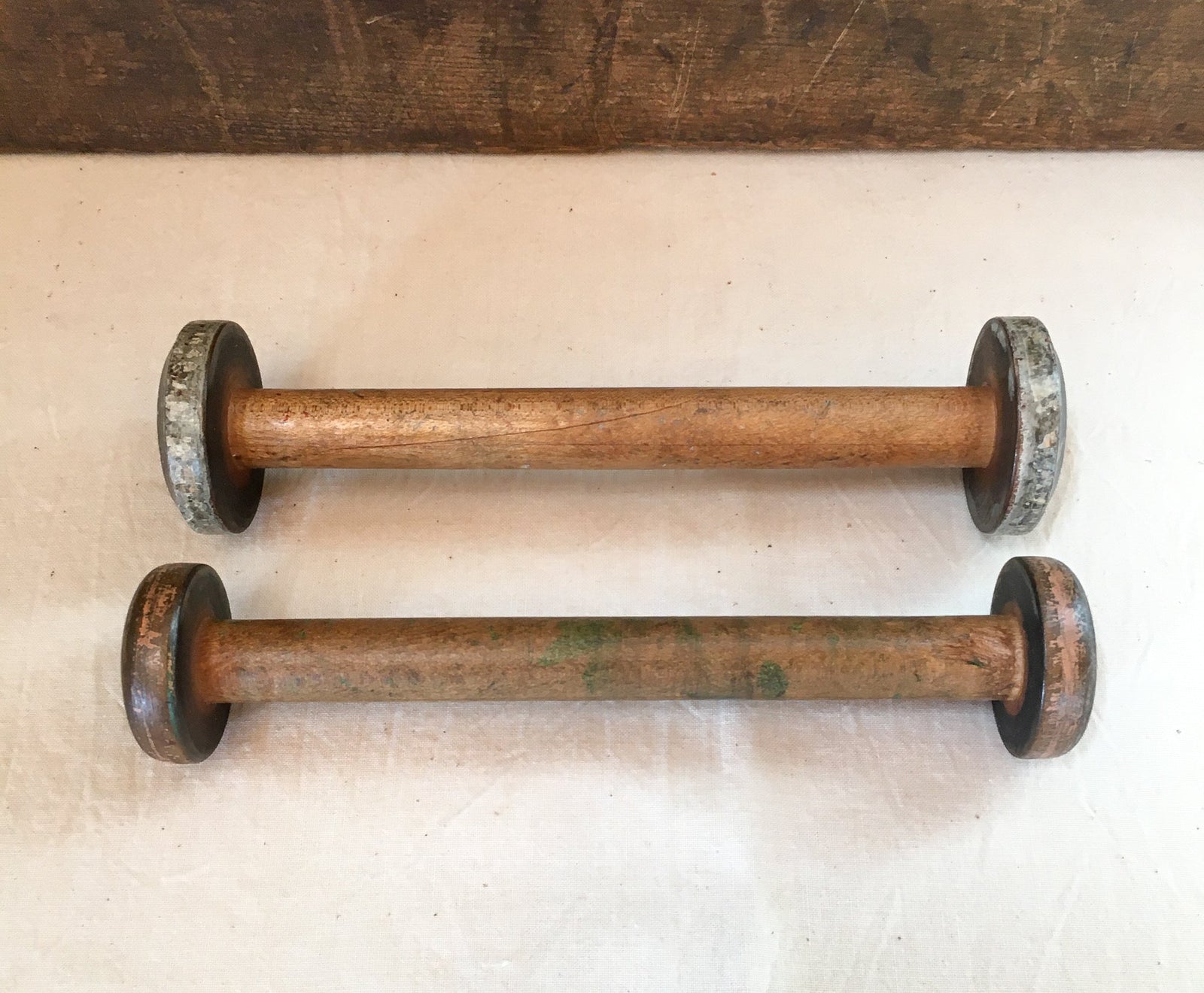 Wooden Spools, Set of 2, 7 Inches