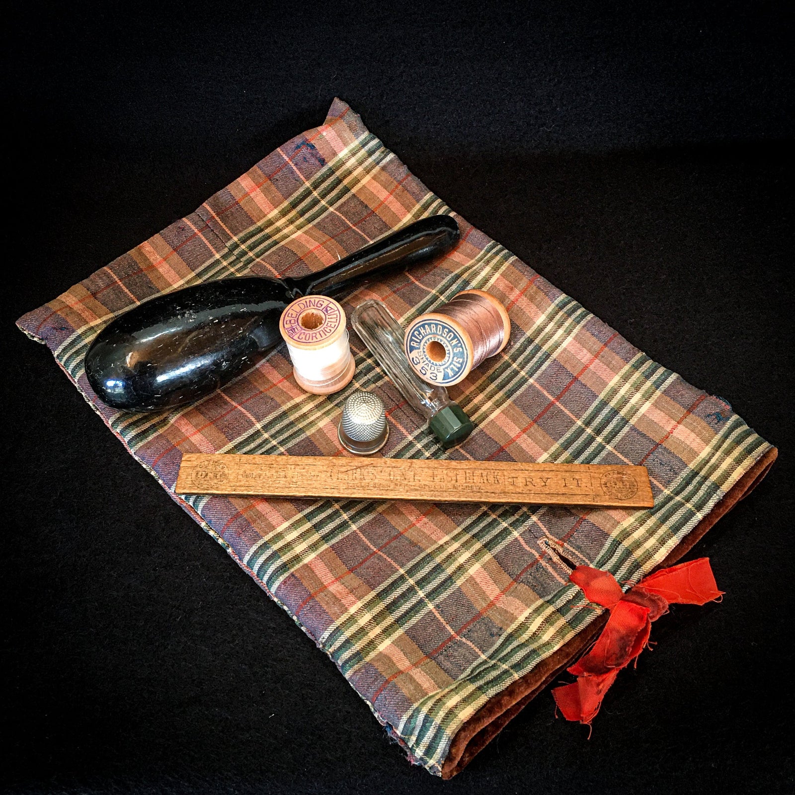 Vintage Homemade Sewing Bag with Contents!