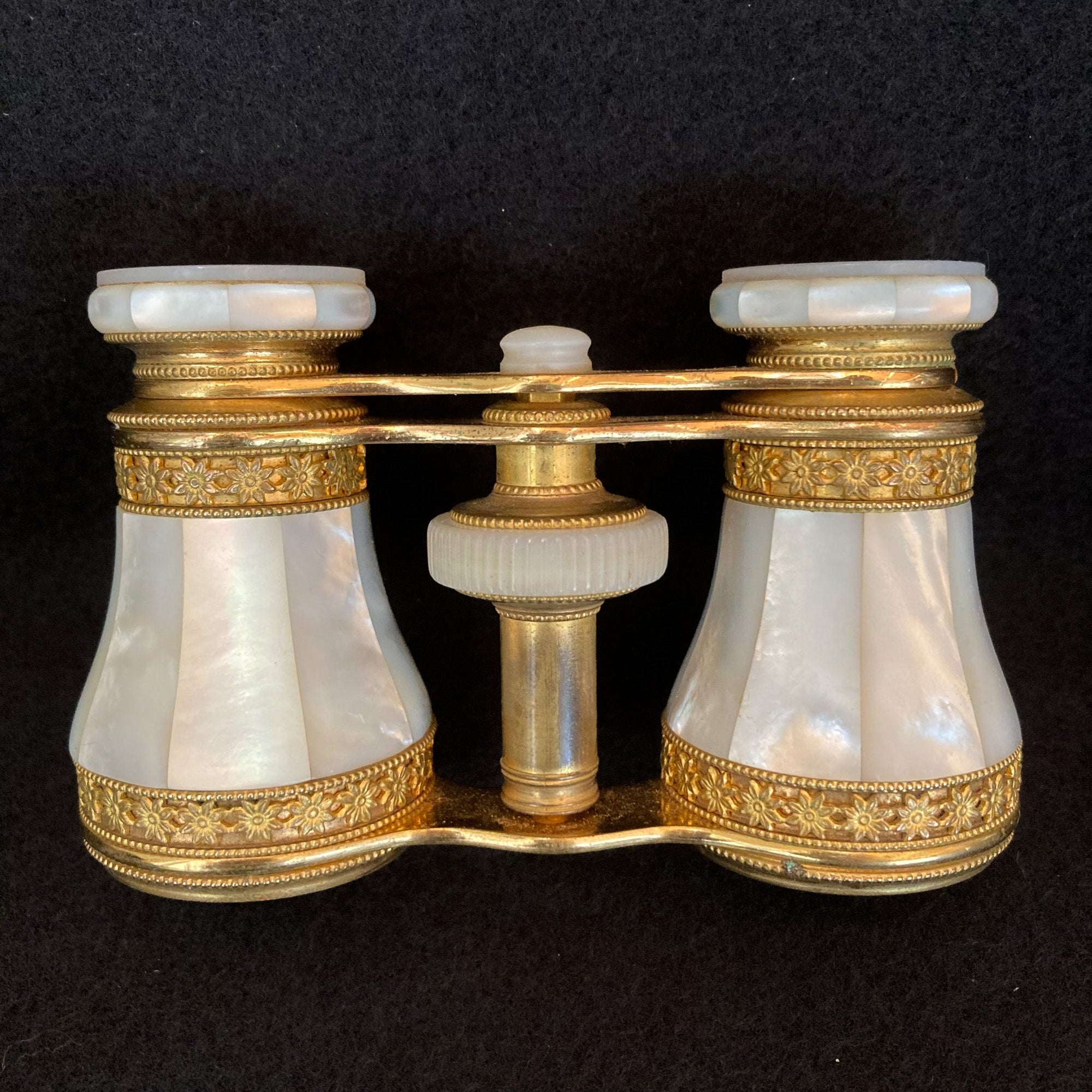 1880’s Colmont Paris Mother of Pearl Opera Glasses with Leather Case